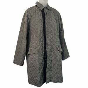 Dries Van Noten Vintage Grey Quilted Overcoat size EU 50 Layered Winter Button